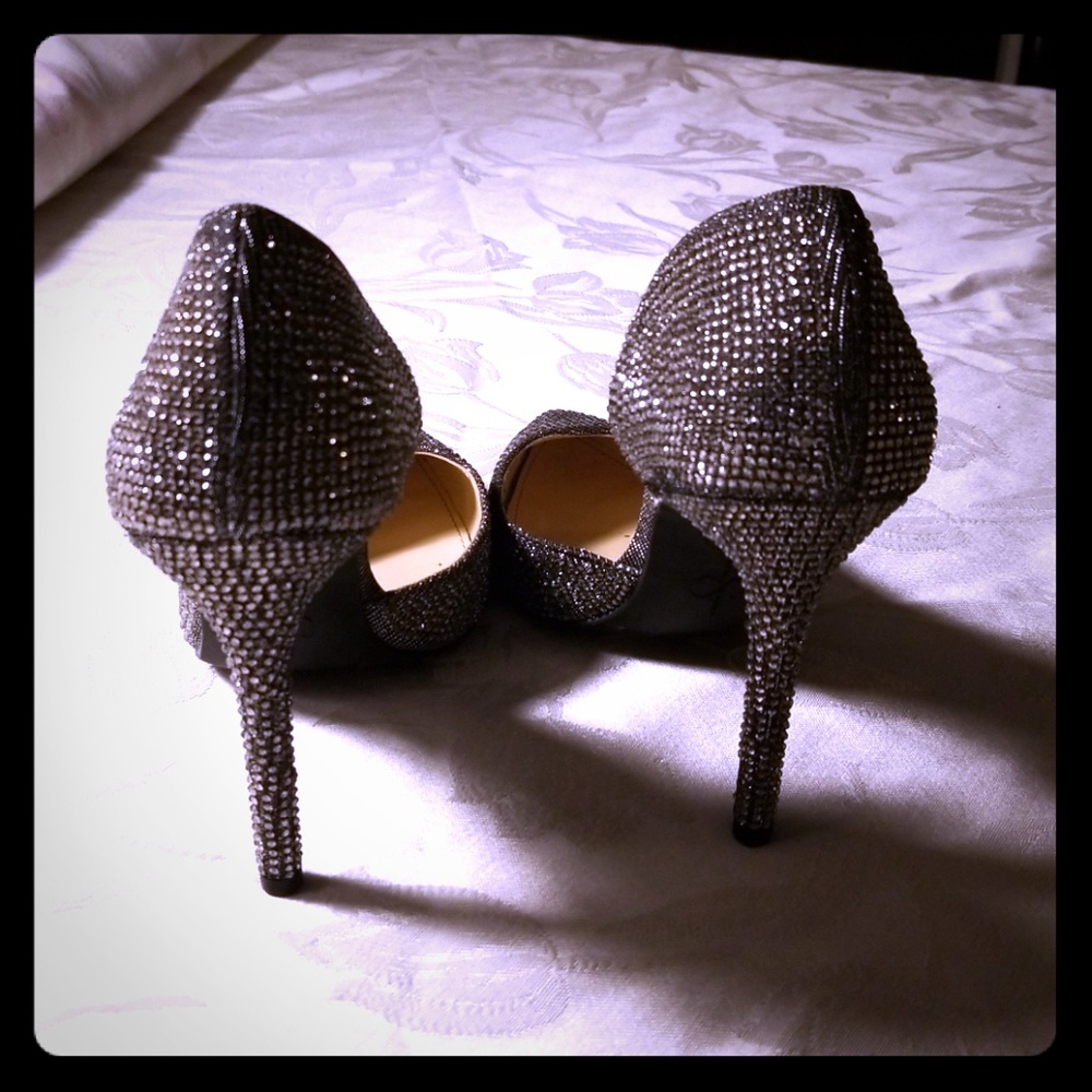 Jessica Simpson sz7, silver glitter heels
